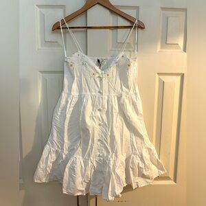 Zara white cotton dress, perfect for summer!  Brand new w/tags; Size large.